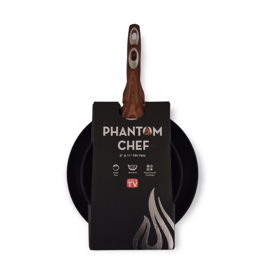 Phantom Chef 8" & 11" Fry Pan Black NWT
